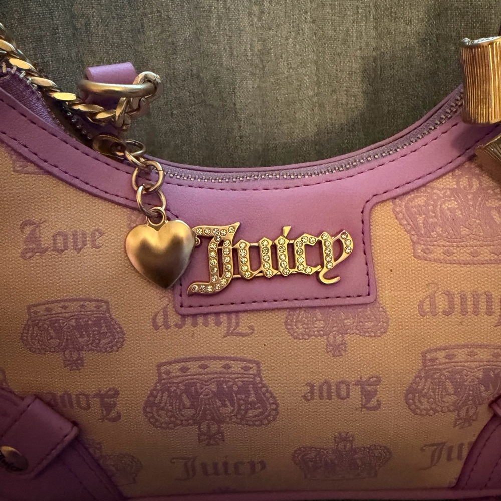 Juicy Couture Lavender and Beige Shoulder Bag